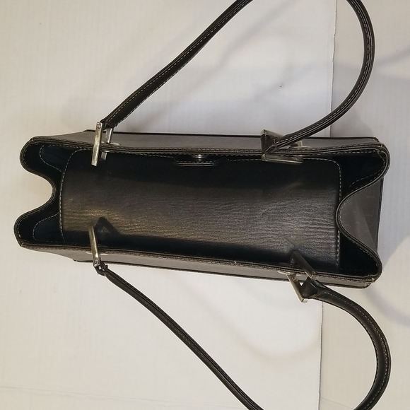 rare CHARLES JOURDAN Paris leather handbag brown rectangular purse Vintage - Picture 10 of 12